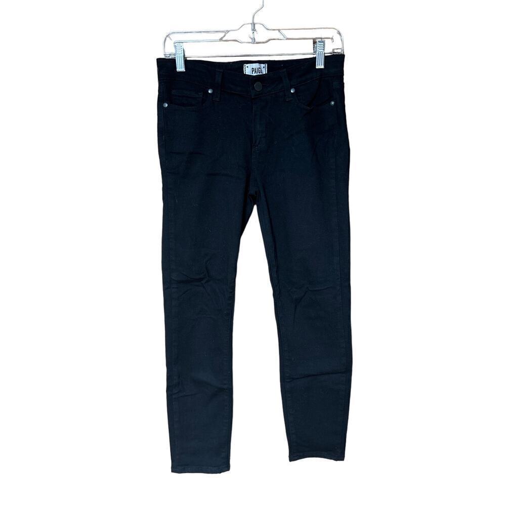 PAIGE Jeans Verdugo Crop Black Denim‎ Dark Academia Skinny Jeans Size 29